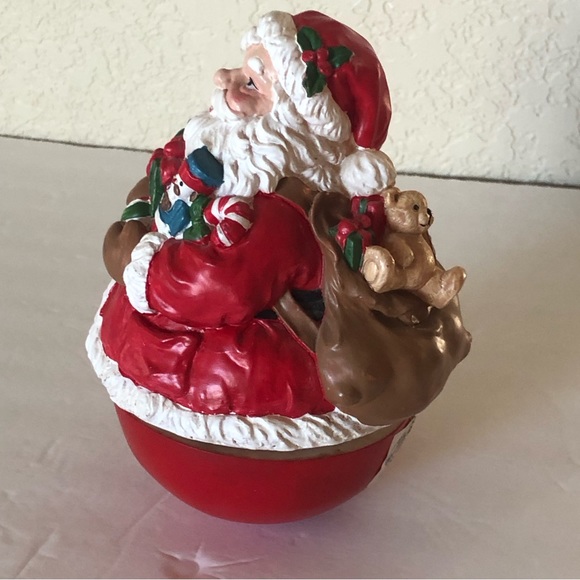 San Francisco Music Box Roly Poly Santa Play Santa Clause Coming to Town Rotates - Picture 7 of 7